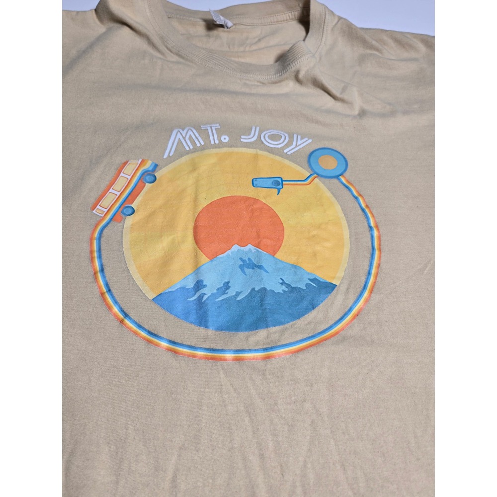 Mt. Joy Band Graphic T-Shirt Women Large Tan Excellent Concert Tee Cotton